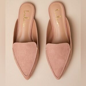 Lulu's Blush Pink Pointed-Toe Suede Mules